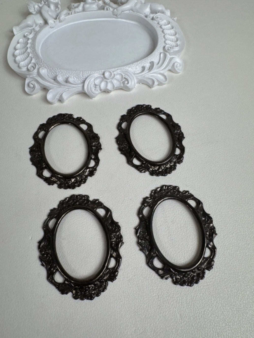 4 Pcs Dark Silver Vintage Pendant Blank For 30x40mm Cabochon Jewelry Making